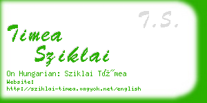 timea sziklai business card